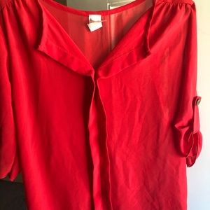 Red flattering top